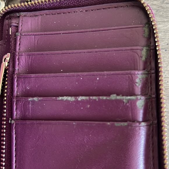 Coach Small Purple and Floral Print Accordion Zip Wallet/Wristlet - Picture 8 of 15